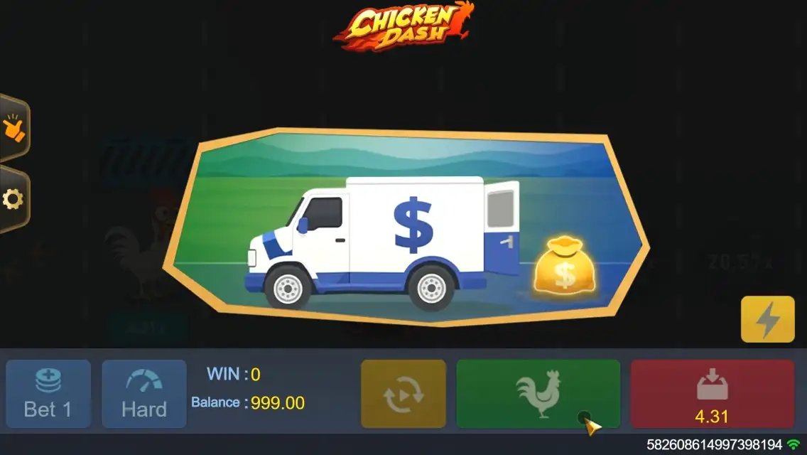 Chicken Dash Screenshot 4 – Bonus-Feature mit Geldtransporter und Bonusbeutel