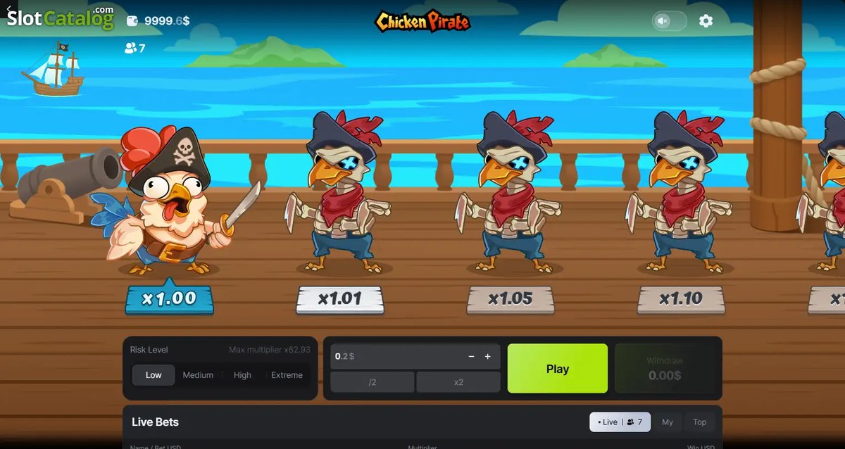 Chicken Pirate Screenshot 2 – Crash-Modus mit Bonus Hit und Multiplikatoren x1.26 und x1.33