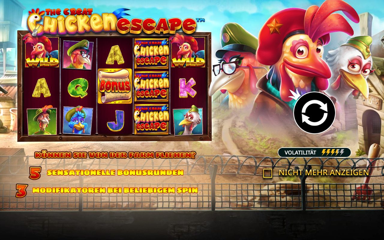 The Great Chicken Escape Spielszene - Hühner-Charaktere in Gefängnisuniform