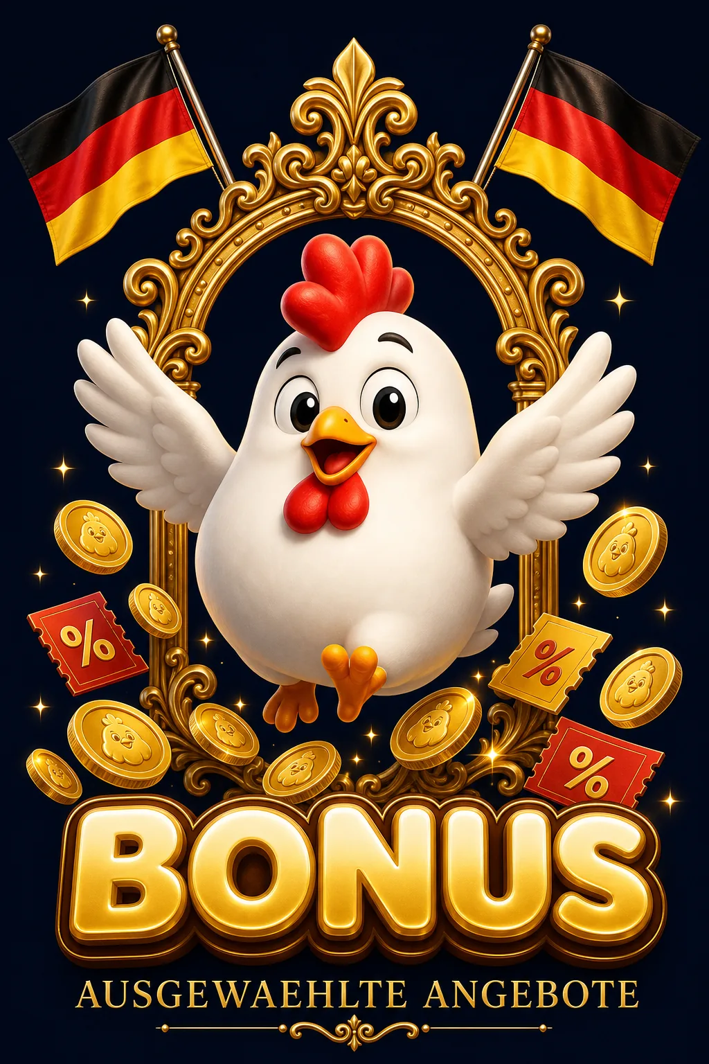 Bonusse Hero Maskottchen-Illustration - ChickenGame.de