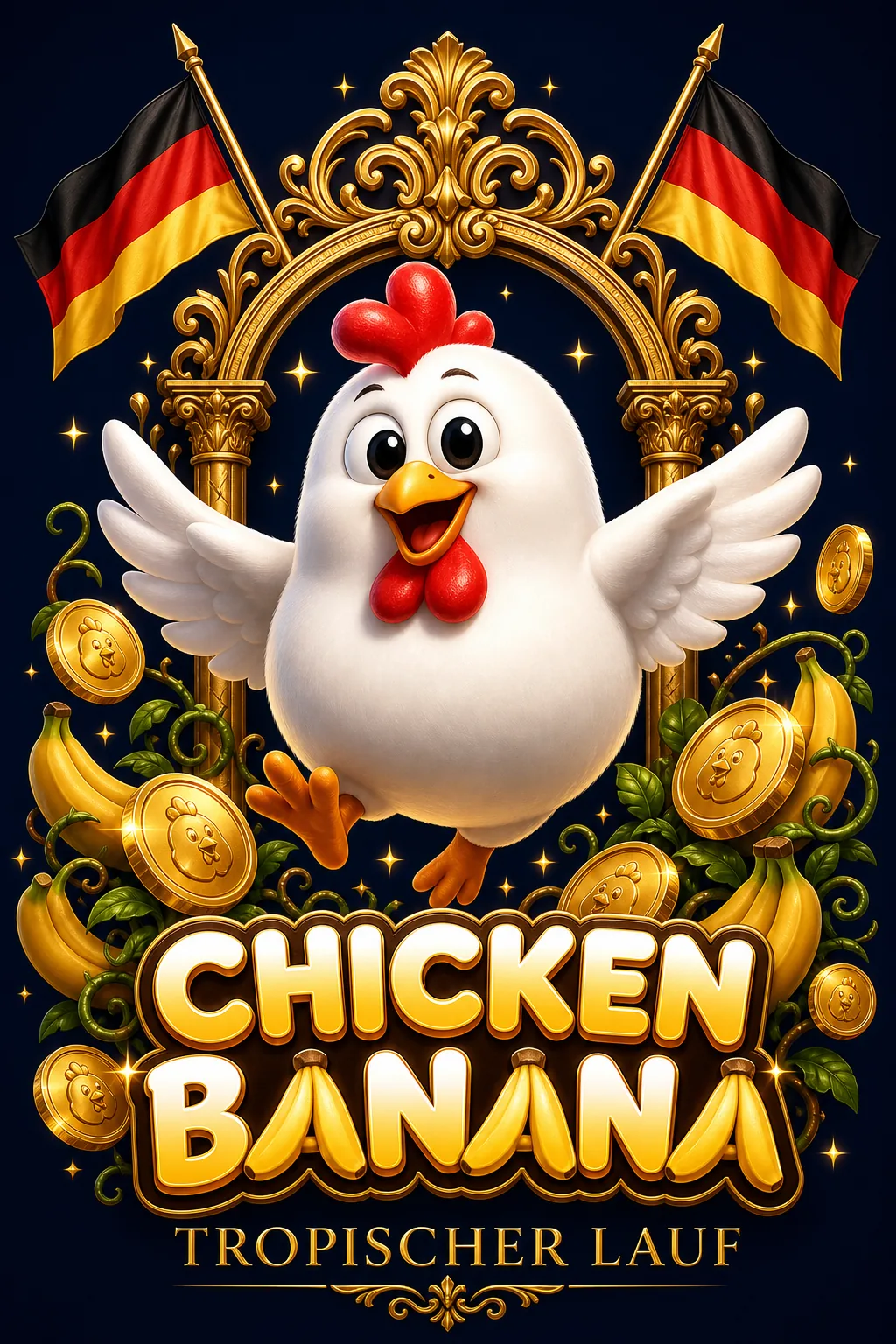 Chicken Banana Maskottchen-Illustration - ChickenGame.de