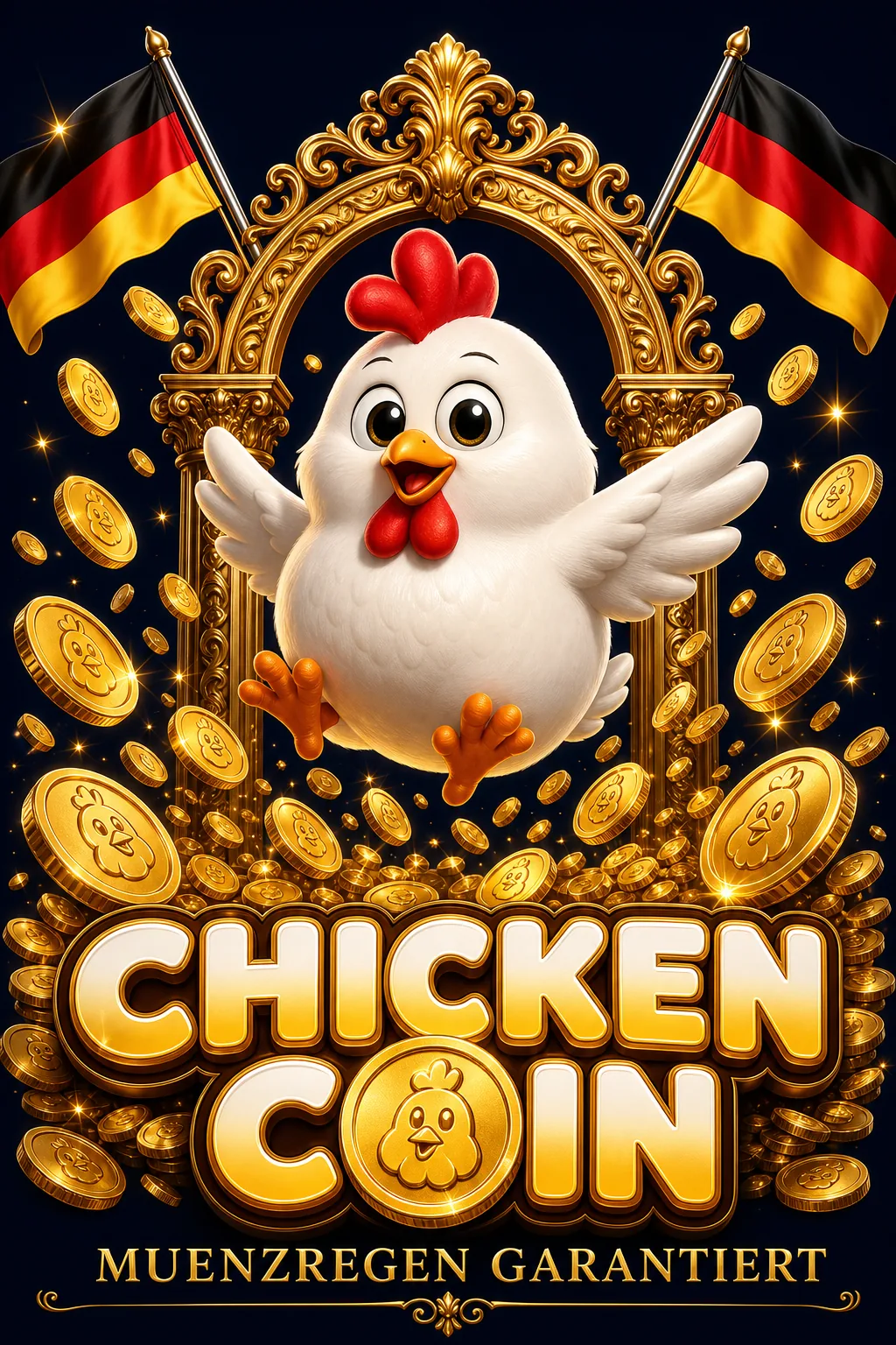 Chicken Coin Maskottchen-Illustration - ChickenGame.de