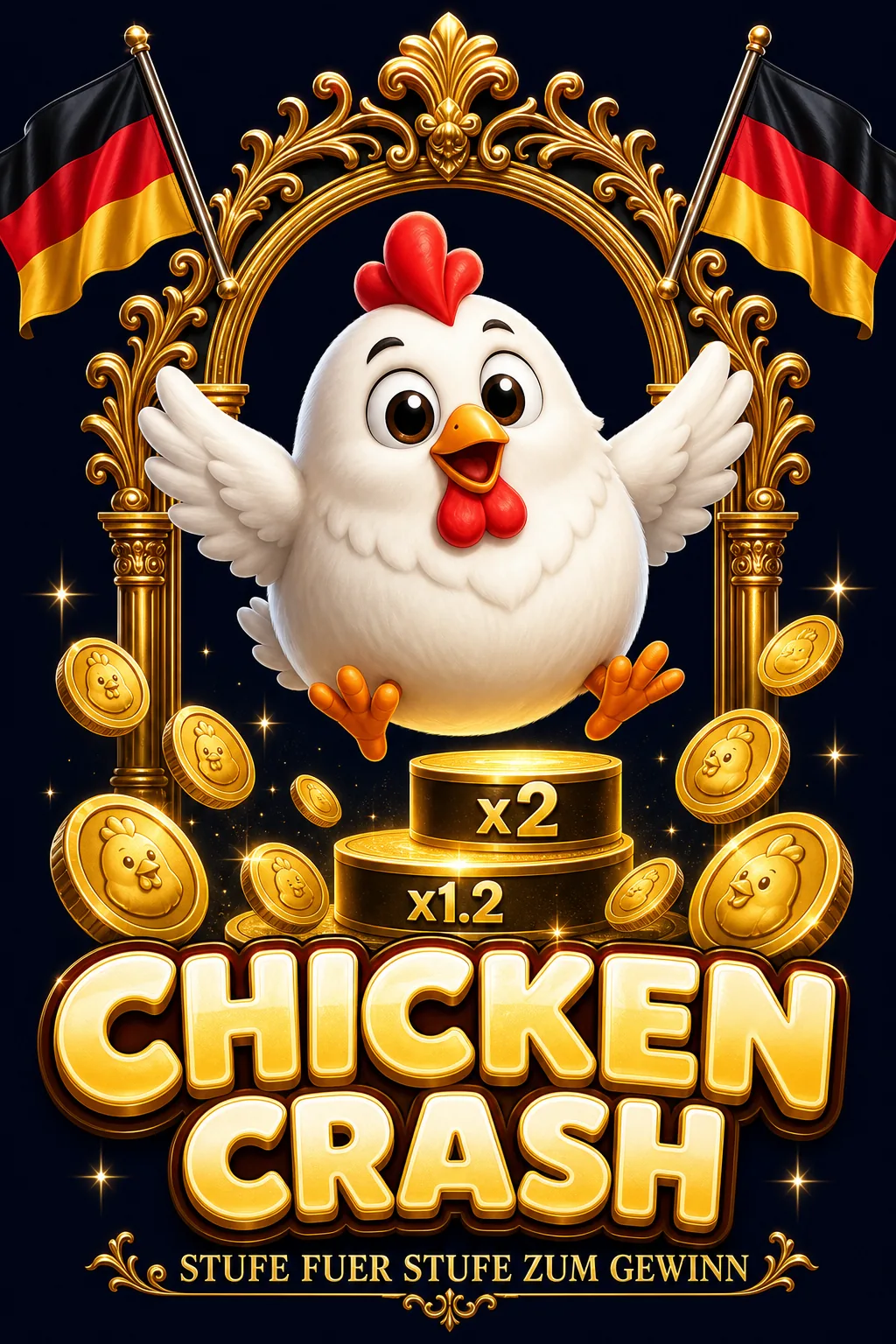 Chicken Crash Maskottchen-Illustration - ChickenGame.de