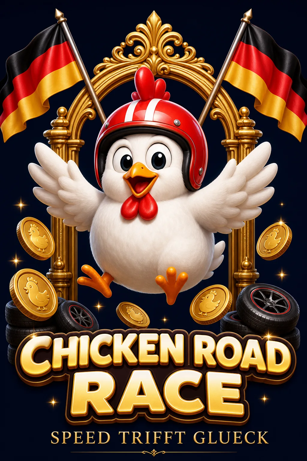 Chicken Road Race Maskottchen-Illustration - ChickenGame.de