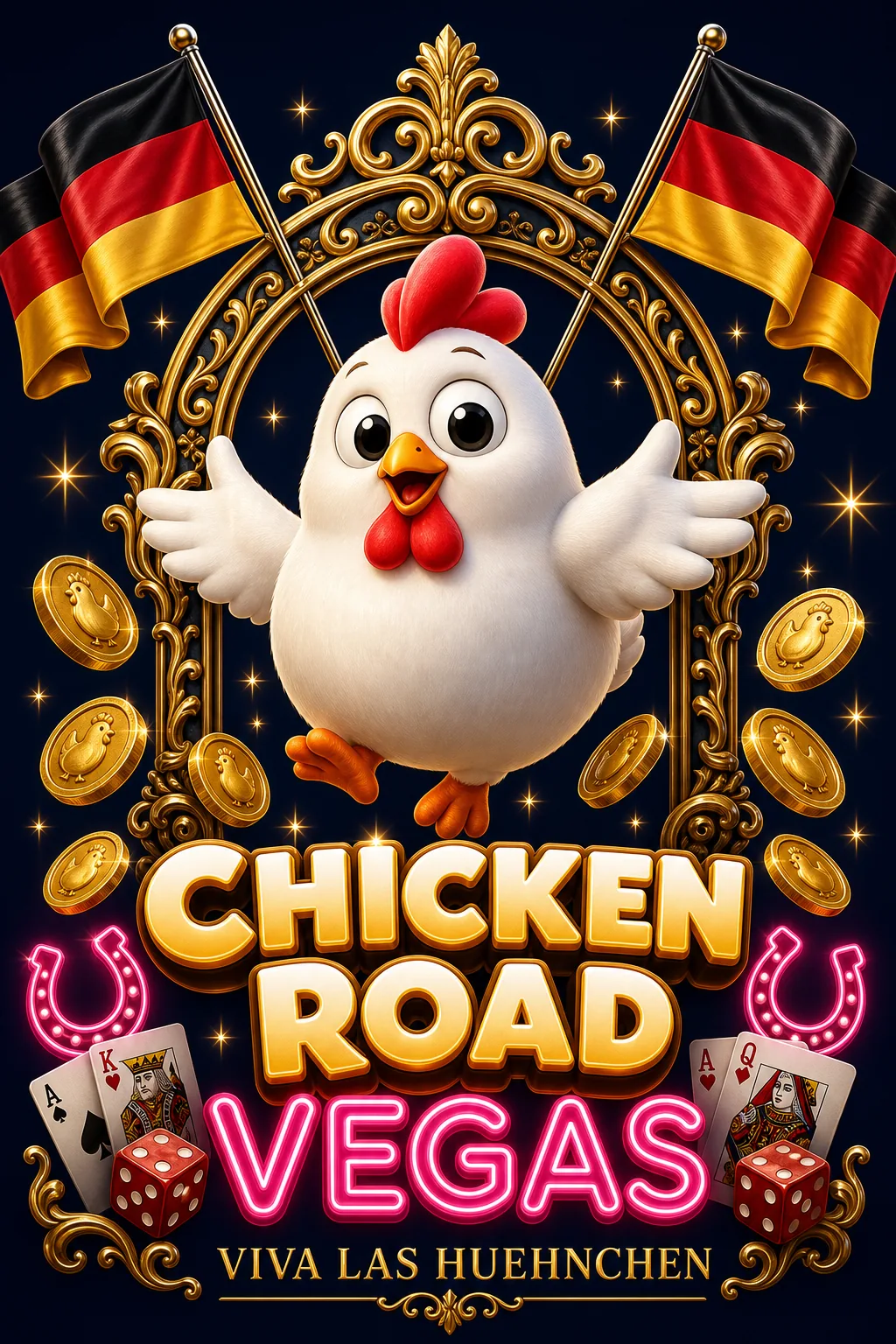 Chicken Road Vegas Maskottchen-Illustration - ChickenGame.de