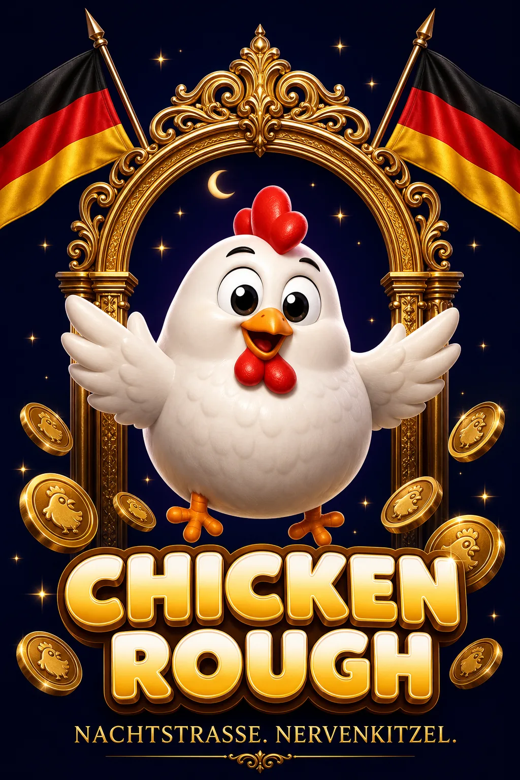 Chicken Rough Maskottchen-Illustration - ChickenGame.de
