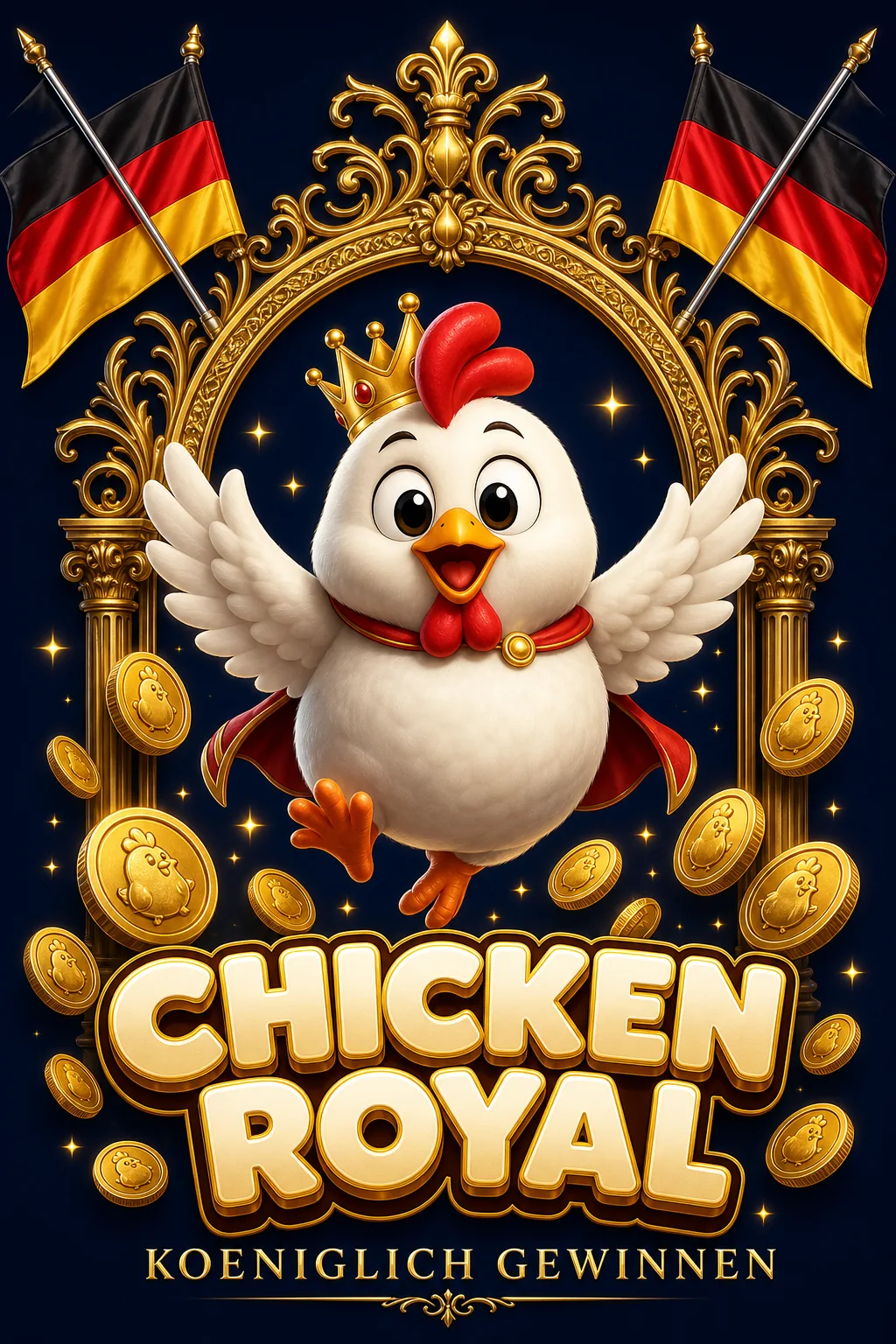 Chicken Royal Maskottchen-Illustration - ChickenGame.de