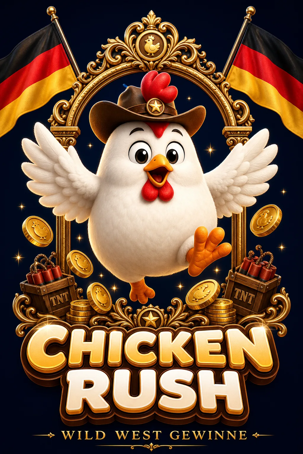 Chicken Rush Maskottchen-Illustration - ChickenGame.de