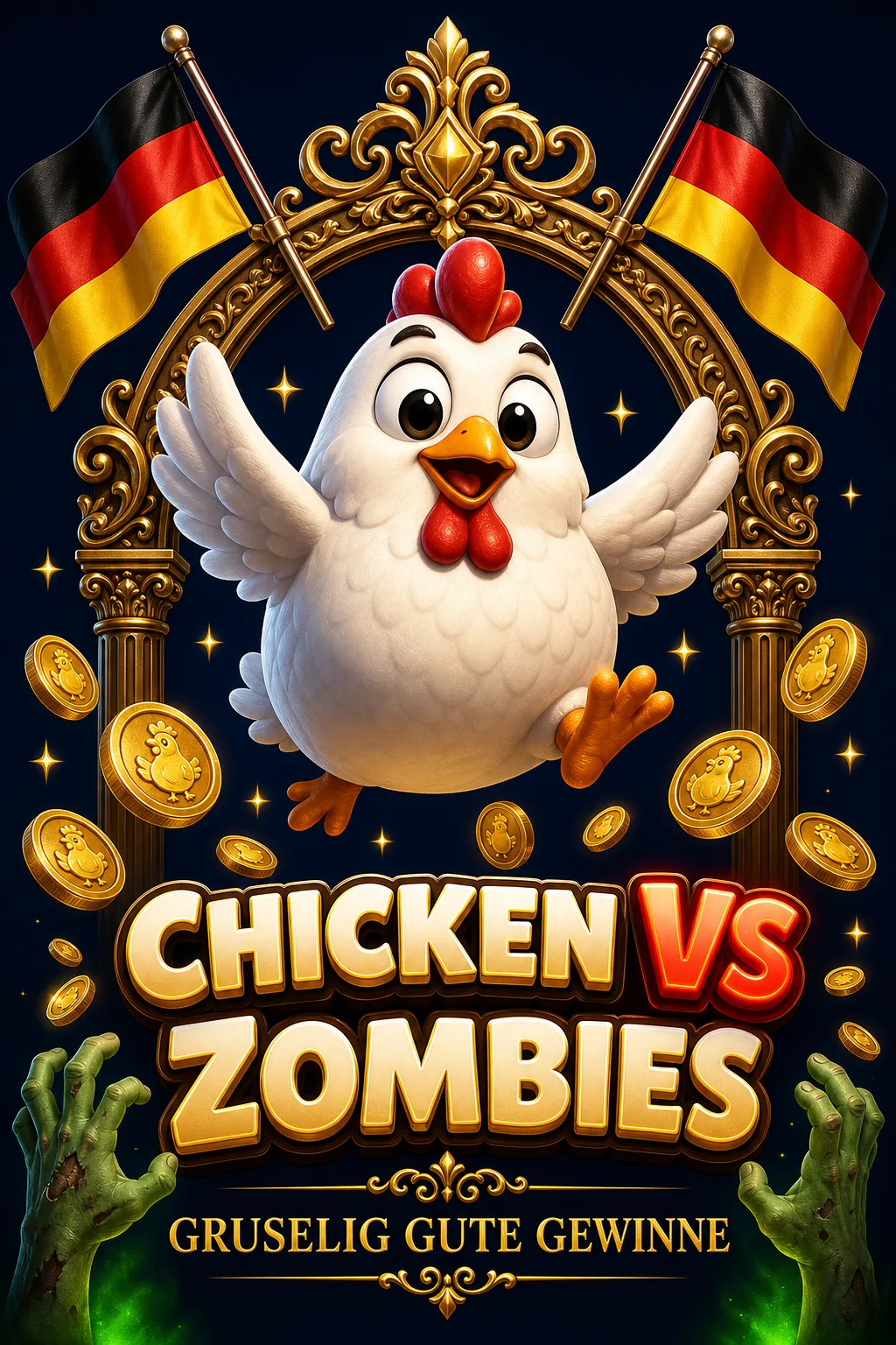Chicken Vs Zombies Maskottchen-Illustration - ChickenGame.de