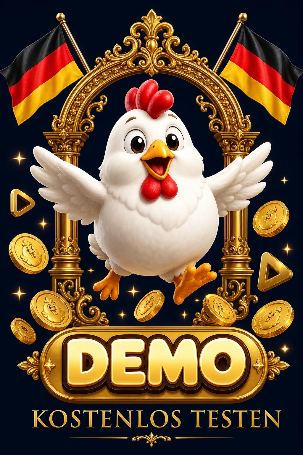 Demo Hero Maskottchen-Illustration - ChickenGame.de