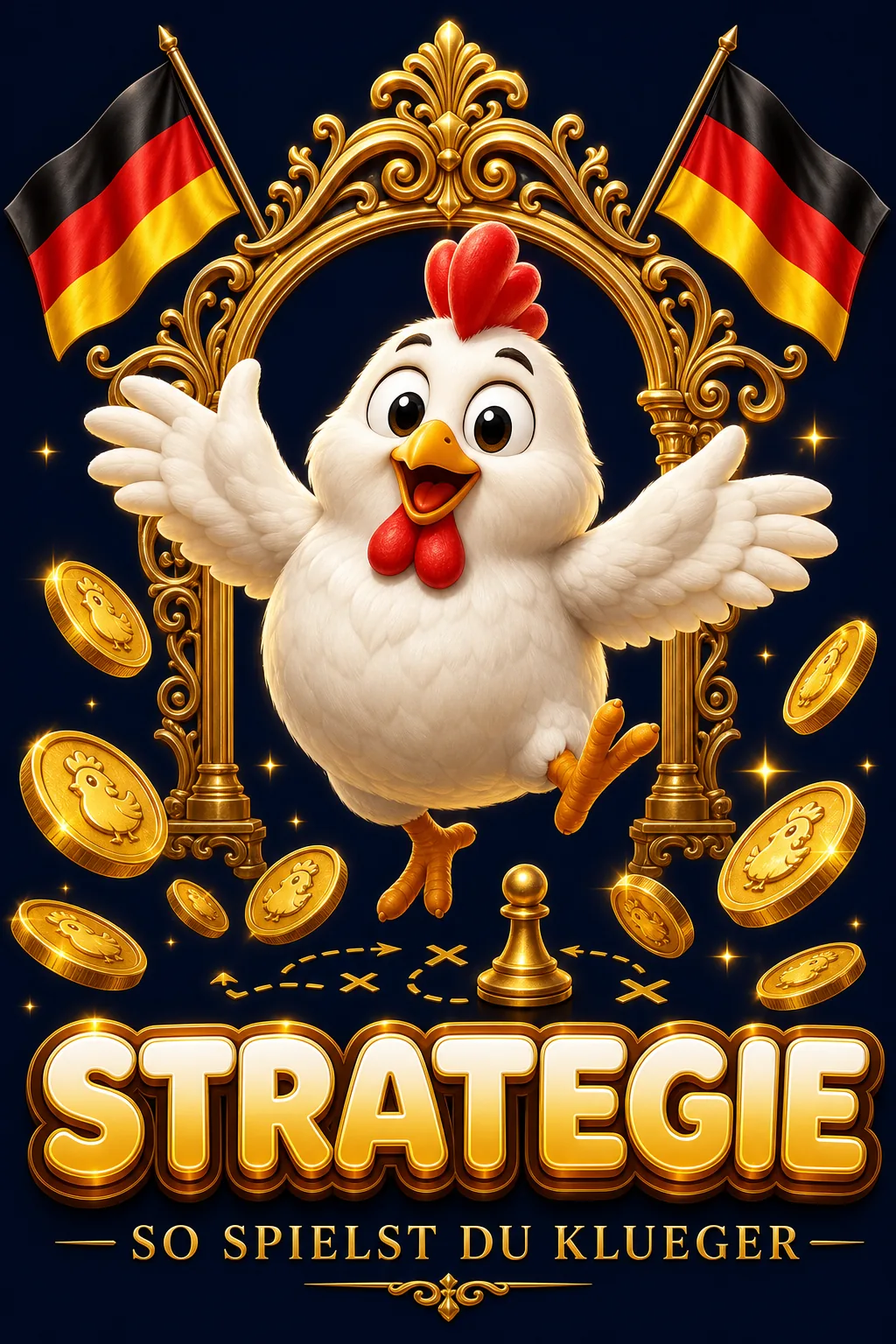 Strategie Hero Maskottchen-Illustration - ChickenGame.de