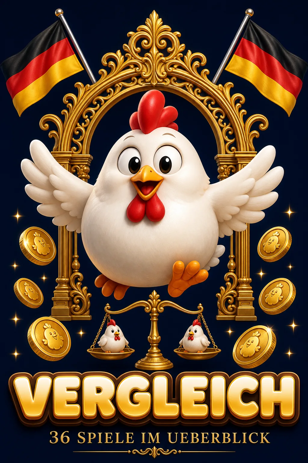 Vergleich Hero Maskottchen-Illustration - ChickenGame.de